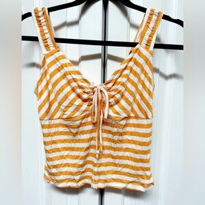 Orange and White Striped Women's Tank